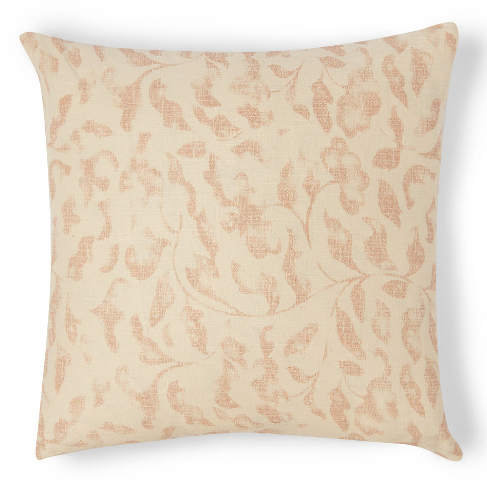 You'll enjoy this hemp pillow in cream with pink swirls.