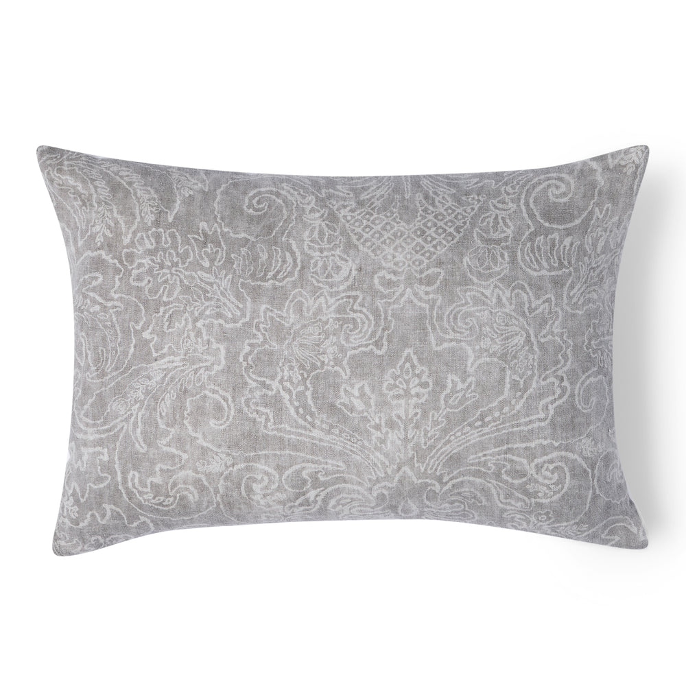 You'll enjoy this hemp pillow in biege with white multi flower design.