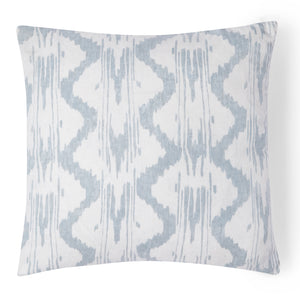 
                
                    Load image into Gallery viewer, You&amp;#39;ll enjoy this hemp pillow in white with light blue zigzag lines.
                
            