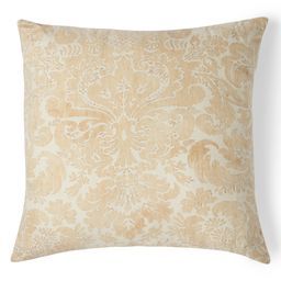 YOu'll enjoy this flax linen pillow in a soft yellow flower design print.